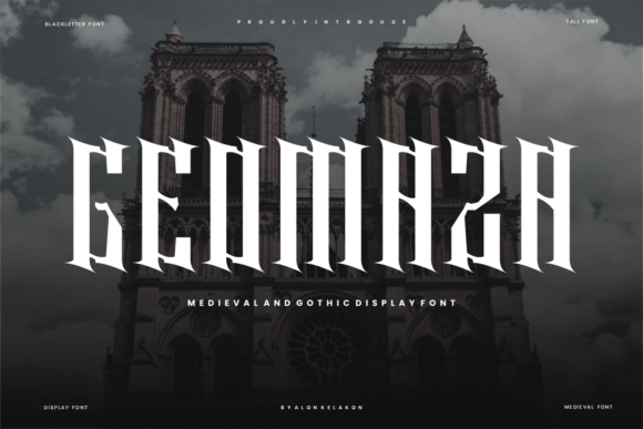 Geomaza: A Bold Display Font with Medieval Elegance and Gothic Strength